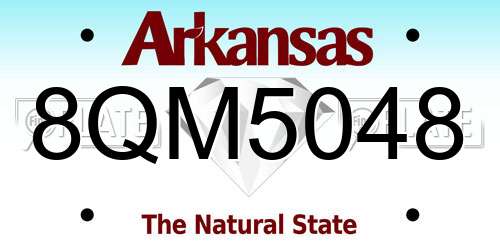 8QM5048 Arkansas License Plate
