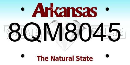 8QM8045 Arkansas License Plate