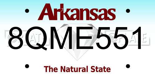 8QME551 Arkansas License Plate