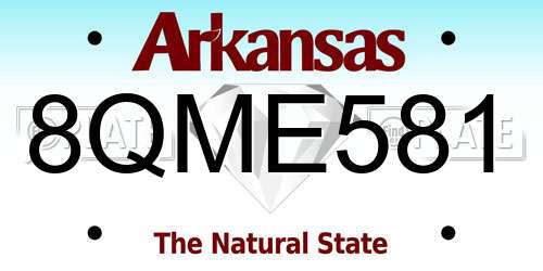 8QME581 Arkansas License Plate