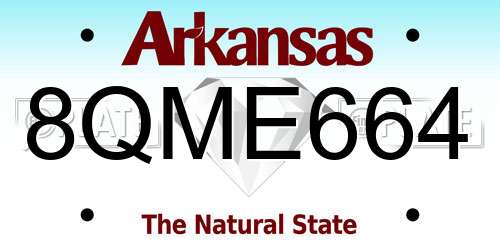 8QME664 Arkansas License Plate