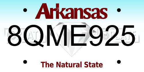 8QME925 Arkansas License Plate