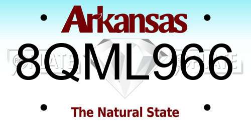 8QML966 Arkansas License Plate