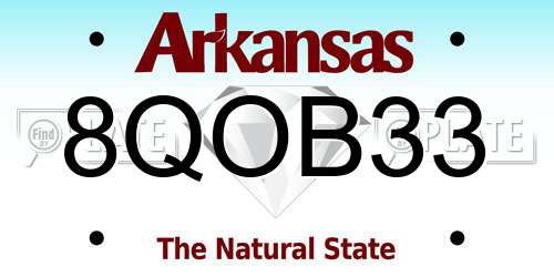 8QOB33 Arkansas License Plate