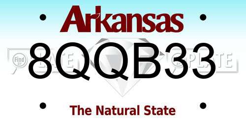 8QQB33 Arkansas License Plate