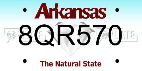 8QR570 Arkansas License Plate