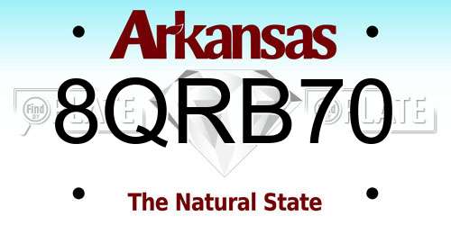 8QRB70 Arkansas License Plate