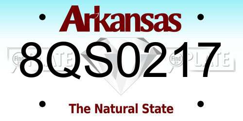 8QS0217 Arkansas License Plate