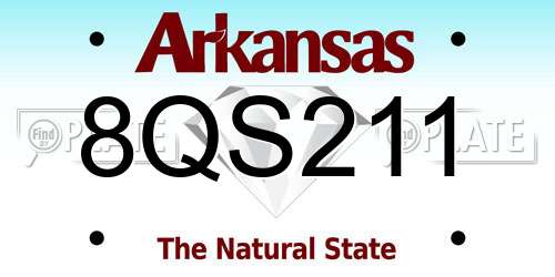 8QS211 Arkansas License Plate