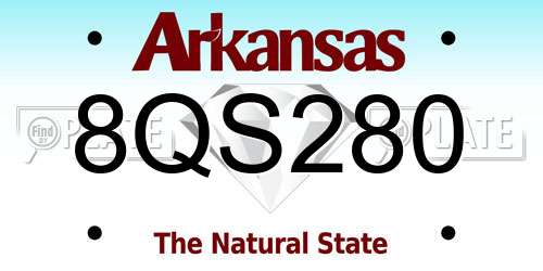 8QS280 Arkansas License Plate