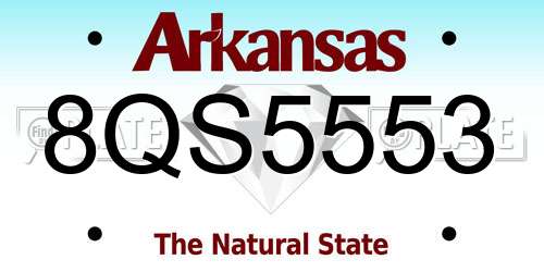 8QS5553 Arkansas License Plate