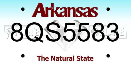 8QS5583 Arkansas License Plate