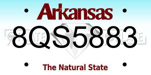 8QS5883 Arkansas License Plate