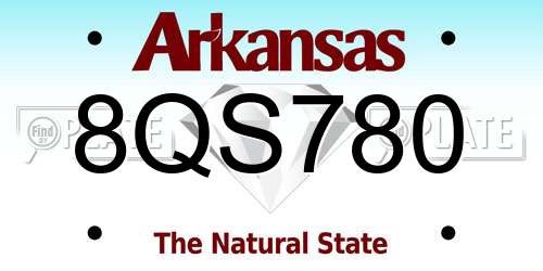8QS780 Arkansas License Plate