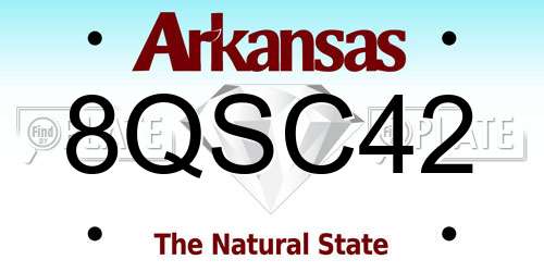 8QSC42 Arkansas License Plate