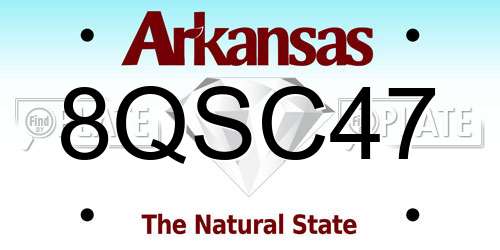8QSC47 Arkansas License Plate