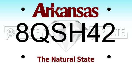 8QSH42 Arkansas License Plate