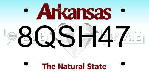 8QSH47 Arkansas License Plate