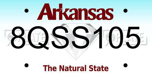 8QSS105 Arkansas License Plate