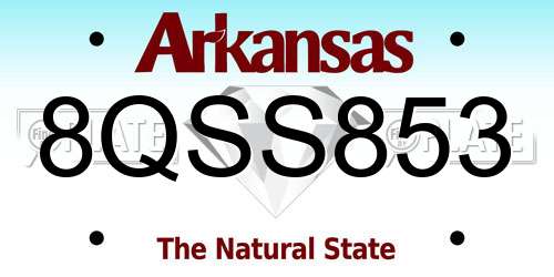 8QSS853 Arkansas License Plate