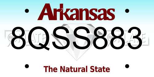 8QSS883 Arkansas License Plate