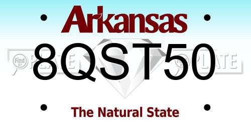 8QST50 Arkansas License Plate