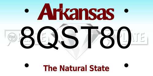 8QST80 Arkansas License Plate