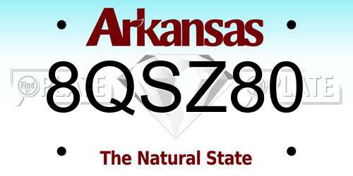 8QSZ80 Arkansas License Plate