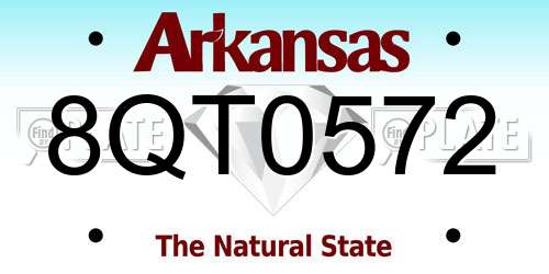 8QT0572 Arkansas License Plate