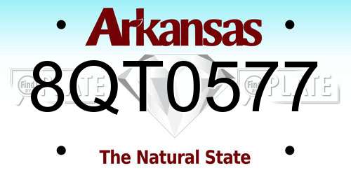 8QT0577 Arkansas License Plate