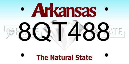 8QT488 Arkansas License Plate