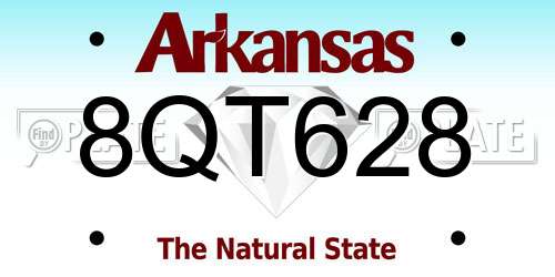 8QT628 Arkansas License Plate