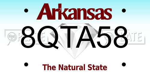 8QTA58 Arkansas License Plate