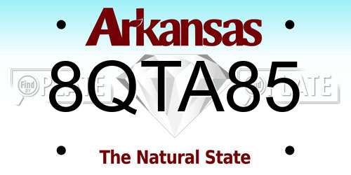 8QTA85 Arkansas License Plate