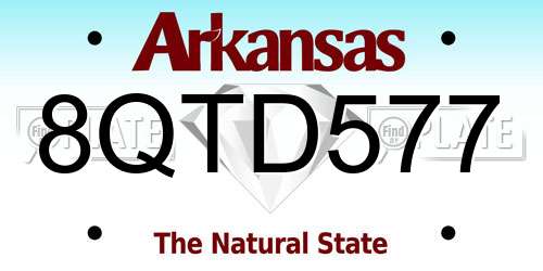 8QTD577 Arkansas License Plate