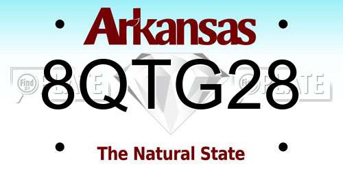 8QTG28 Arkansas License Plate