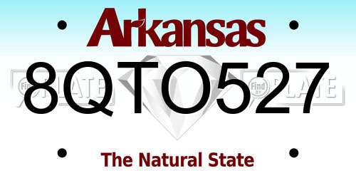 8QTO527 Arkansas License Plate