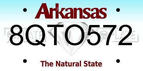 8QTO572 Arkansas License Plate
