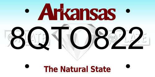 8QTO822 Arkansas License Plate
