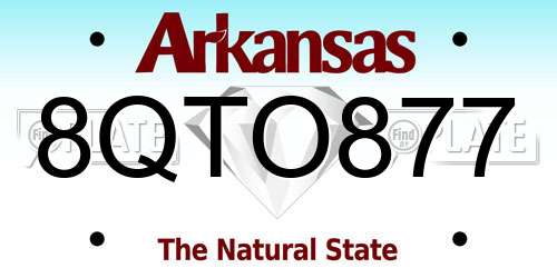 8QTO877 Arkansas License Plate
