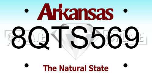 8QTS569 Arkansas License Plate