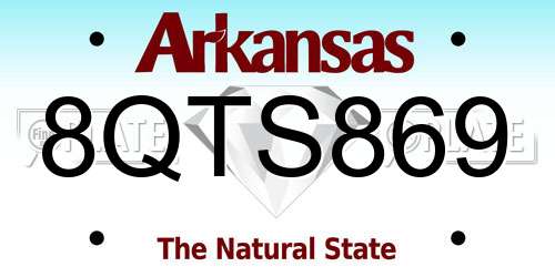 8QTS869 Arkansas License Plate