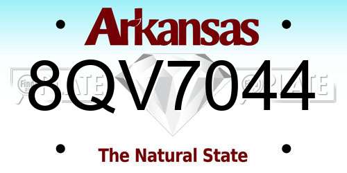 8QV7044 Arkansas License Plate