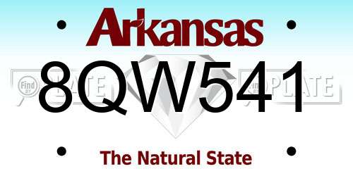 8QW541 Arkansas License Plate