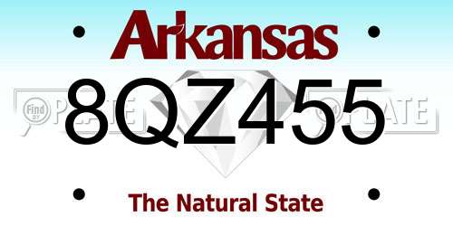 8QZ455 Arkansas License Plate