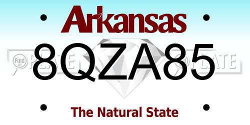 8QZA85 Arkansas License Plate
