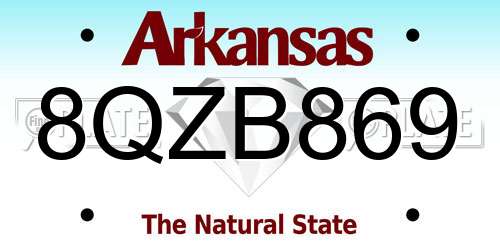 8QZB869 Arkansas License Plate