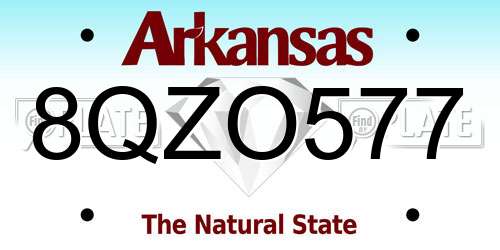 8QZO577 Arkansas License Plate