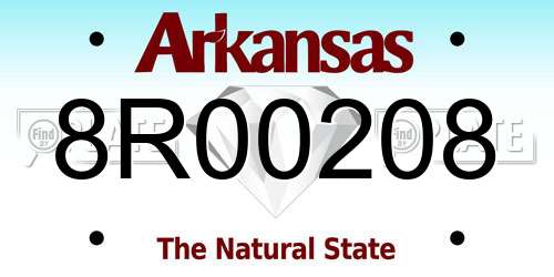 8R00208 Arkansas License Plate