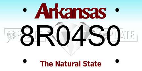 8R04S0 Arkansas License Plate
